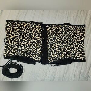 Leopard print steel boned corset